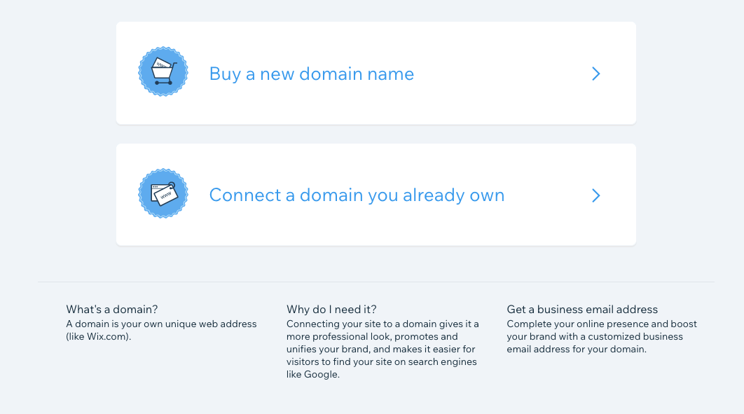 Wix adding a domain
