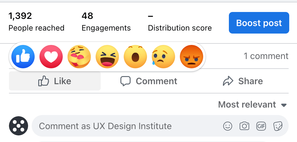 LinkedIn reactions