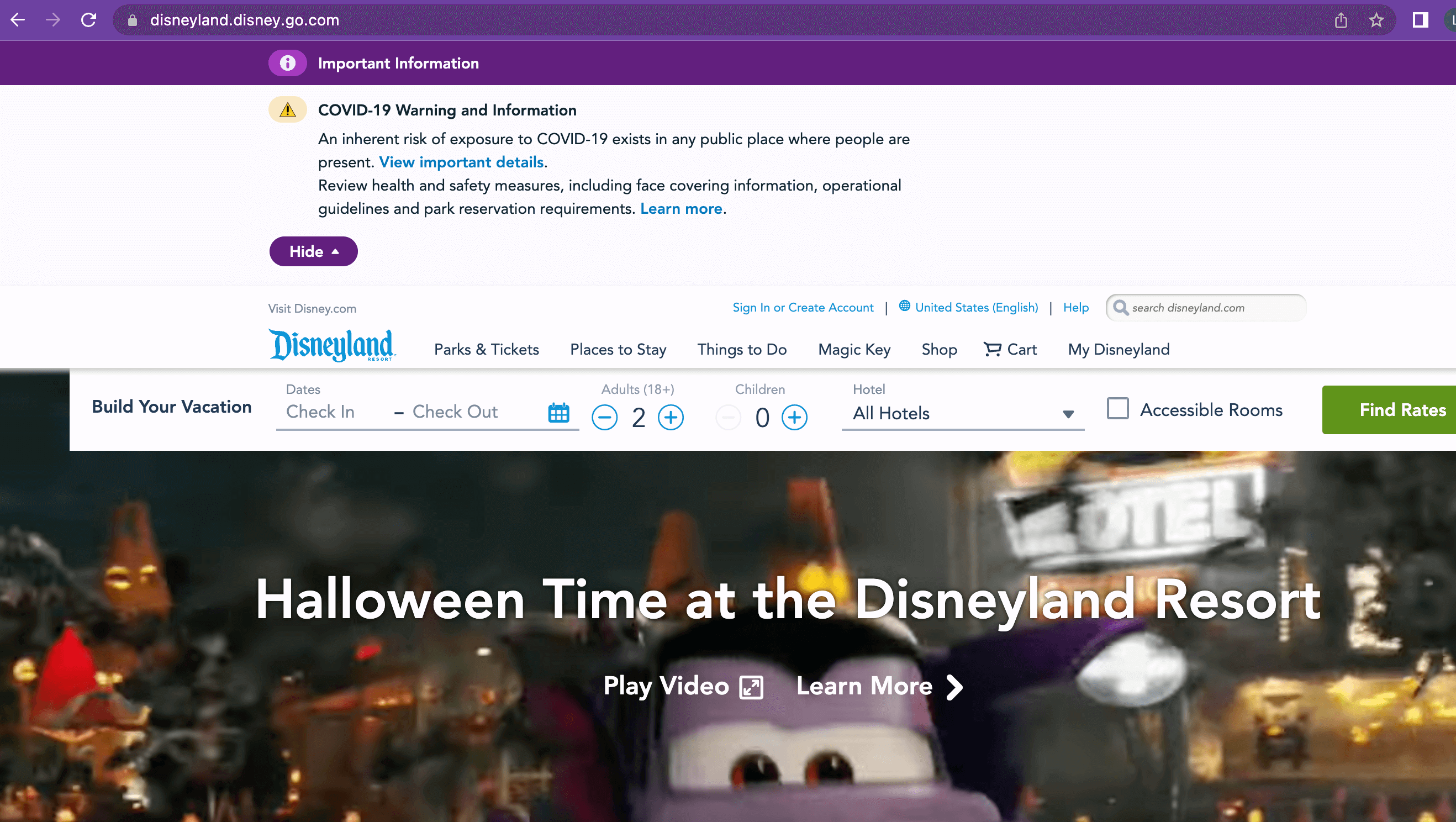 Bad UX: Disney Park’s COVID messaging