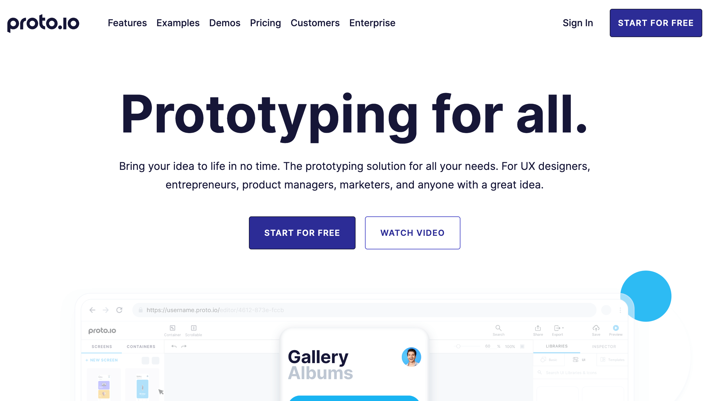 proto.io ui design software landing page