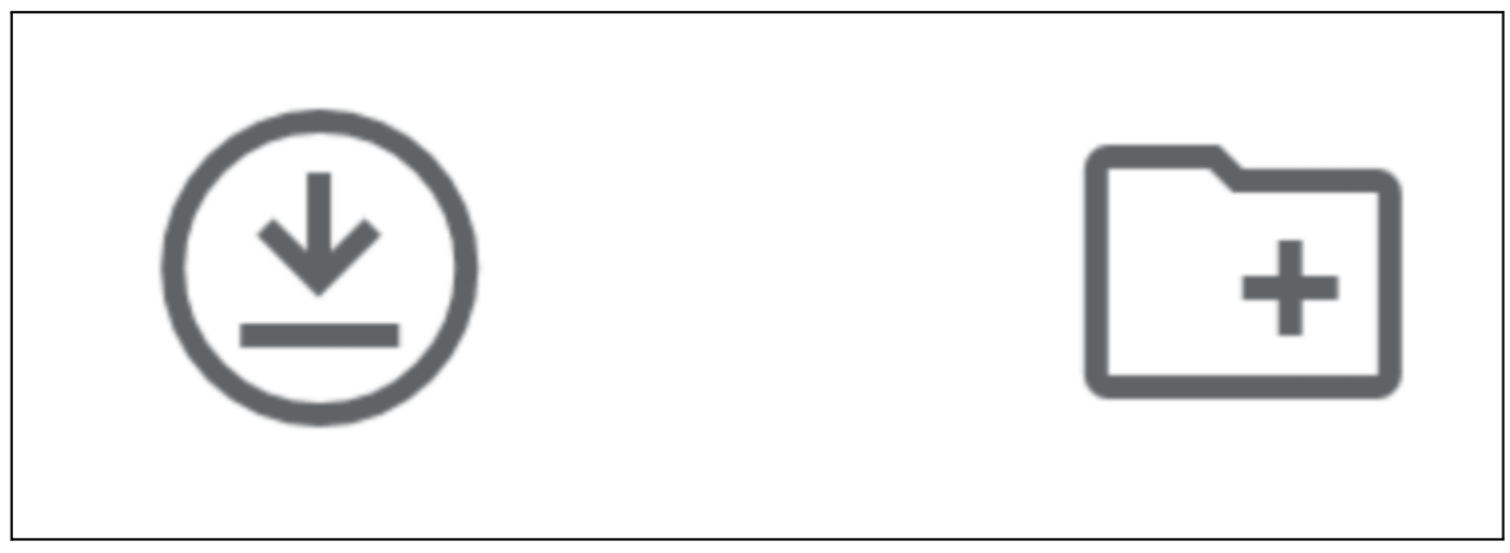 7 principles of icon design all UI Designers should follow (2026) 9 Download and add-folder icons aligned within the same horizontal space, illustrating consistent alignment in icon design.