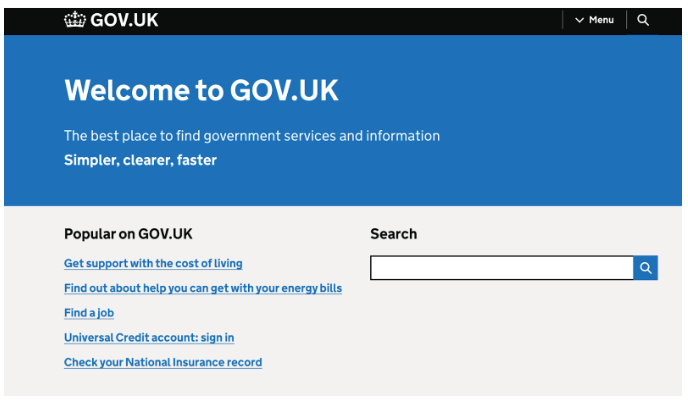 gov.co.uk clarity example