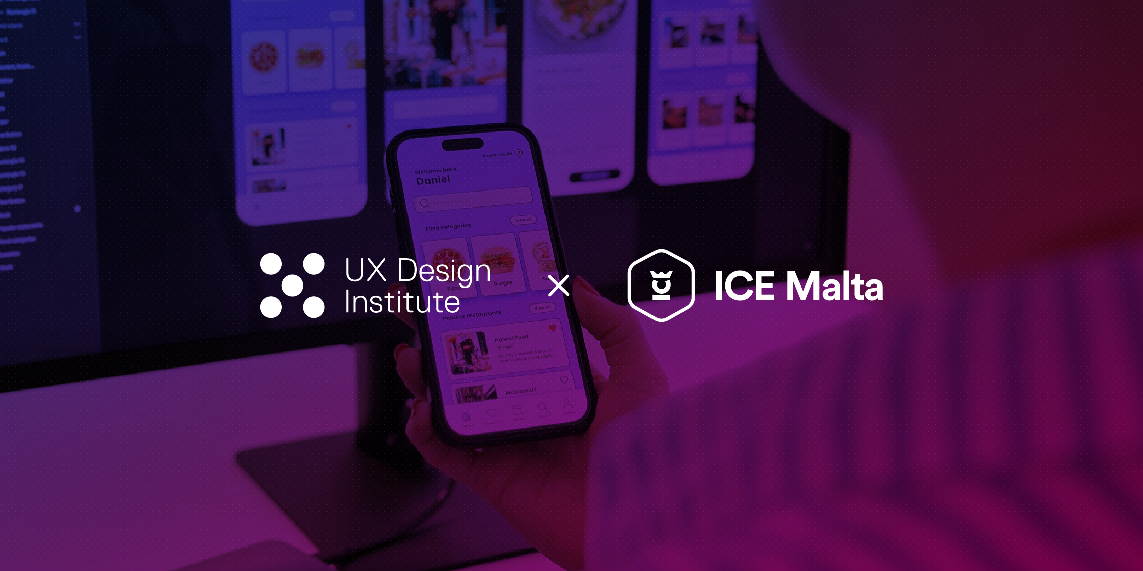 Illustration with logos of ICE Malta and UXDI