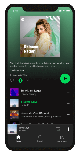 Screenshot of Spotify app