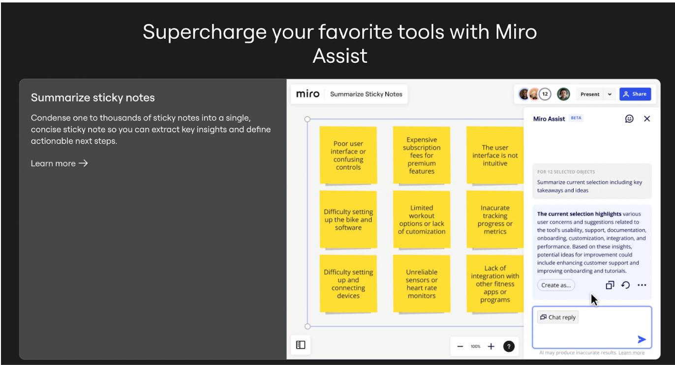 screenshot of Miro assist