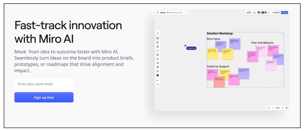 Top AI UX research tools: How to power up your user research 2 Top AI tool for user research - Miro AI graphic