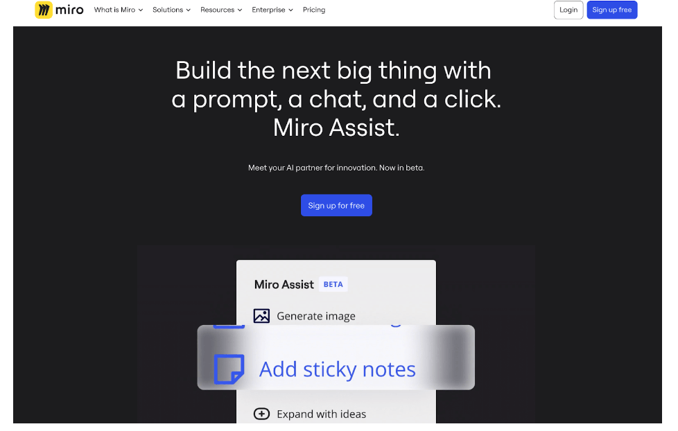 Screenshot of Miro assist