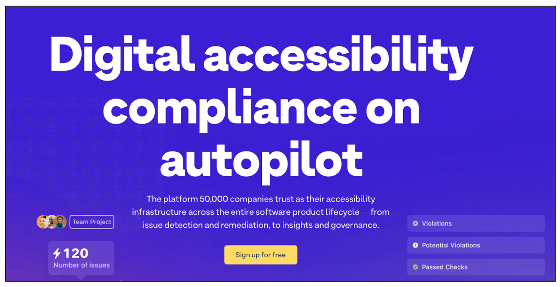 The top 9 AI tools for UX in 2026 8 Top 9 AI tools for UX in 2026: A screenshot of Stark’s homepage displaying the bold headline “Digital accessibility compliance on autopilot” on a purple background, with issue counts, team project icons, and buttons for violations, potential violations, and passed checks.