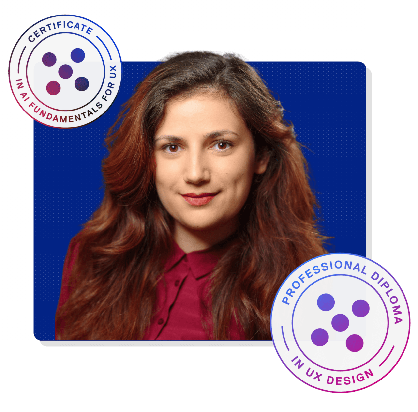 The UX effect: Four stories of career growth 2 Marina with the Professional Diploma in UX Design and Certificate in AI Fundamentals for UX